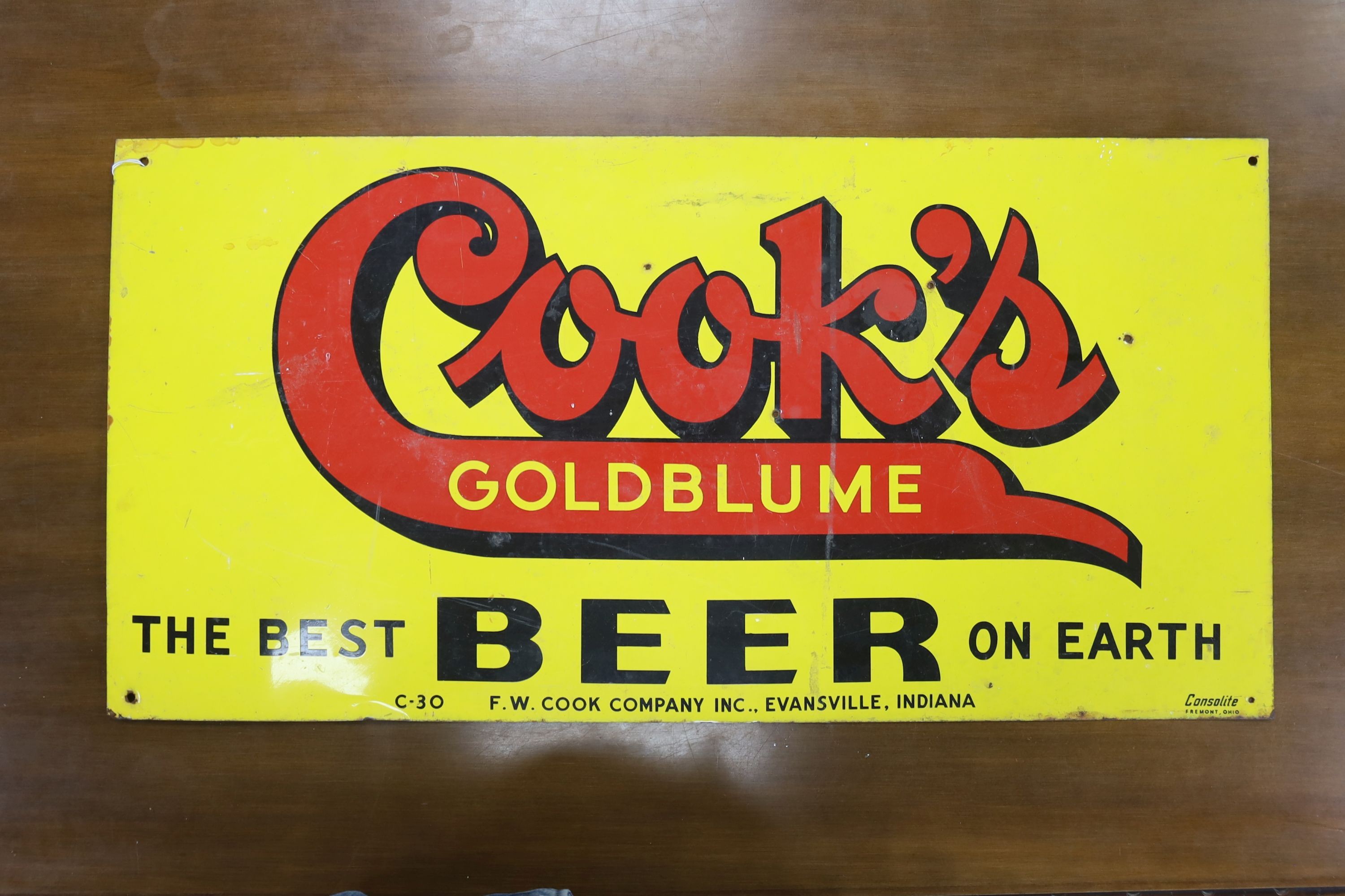 An American double sided enamel advertising sign 